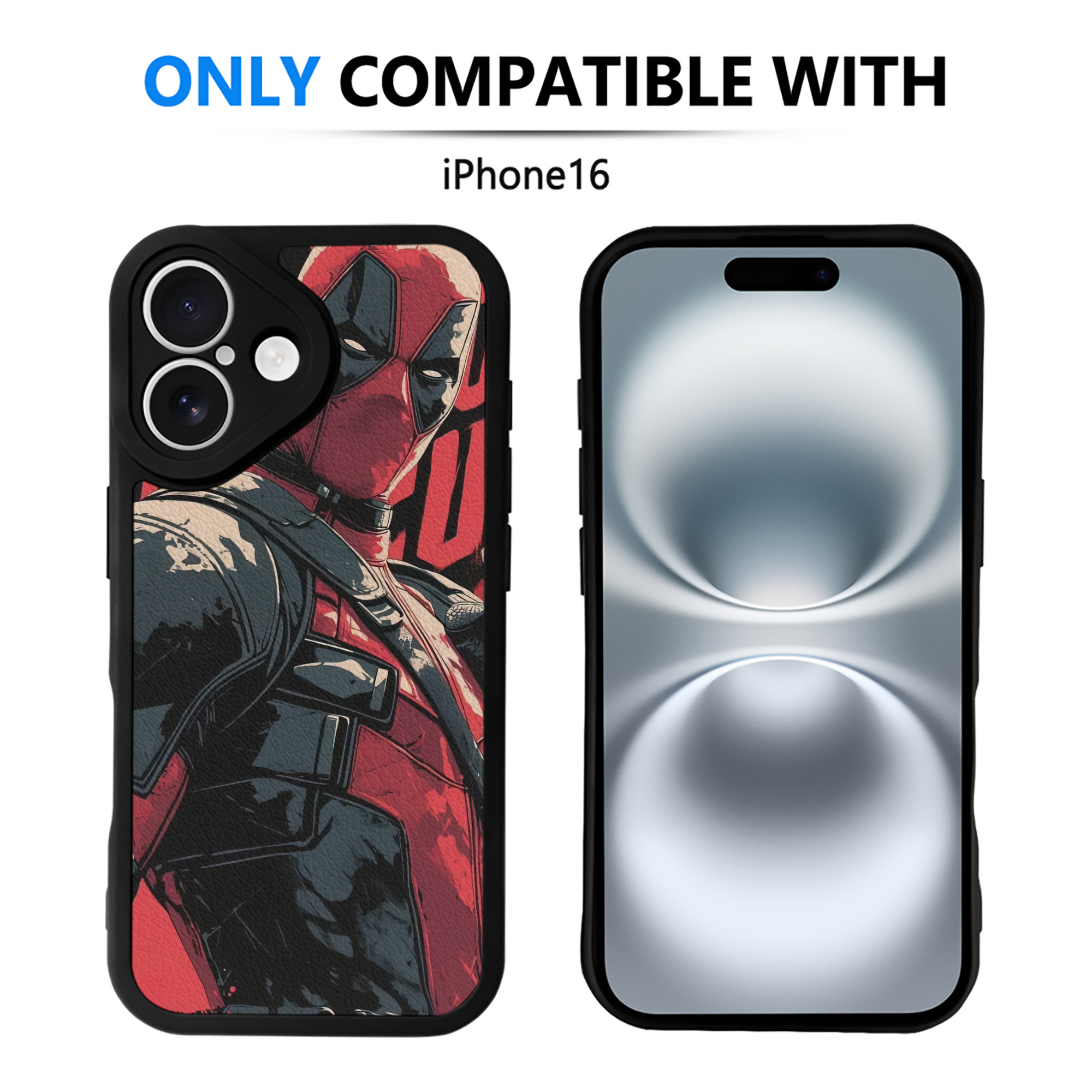 （画像用） Deadpool デッドプール 【iPhone 16シリーズ対応】シリコンスマホケース（レザー調） 材質：シリコン